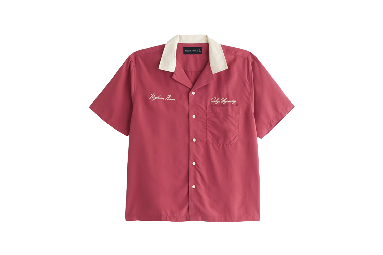 Abercrombie & Fitch Short-Sleeve Cupro Button-Up Shirt