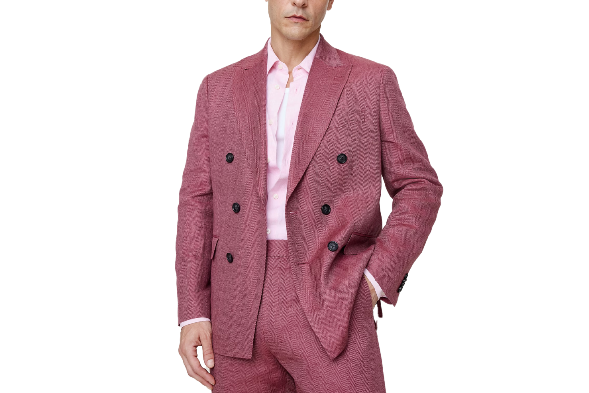Banana Republic Double-Breasted Linen-Merino Suit Jacket