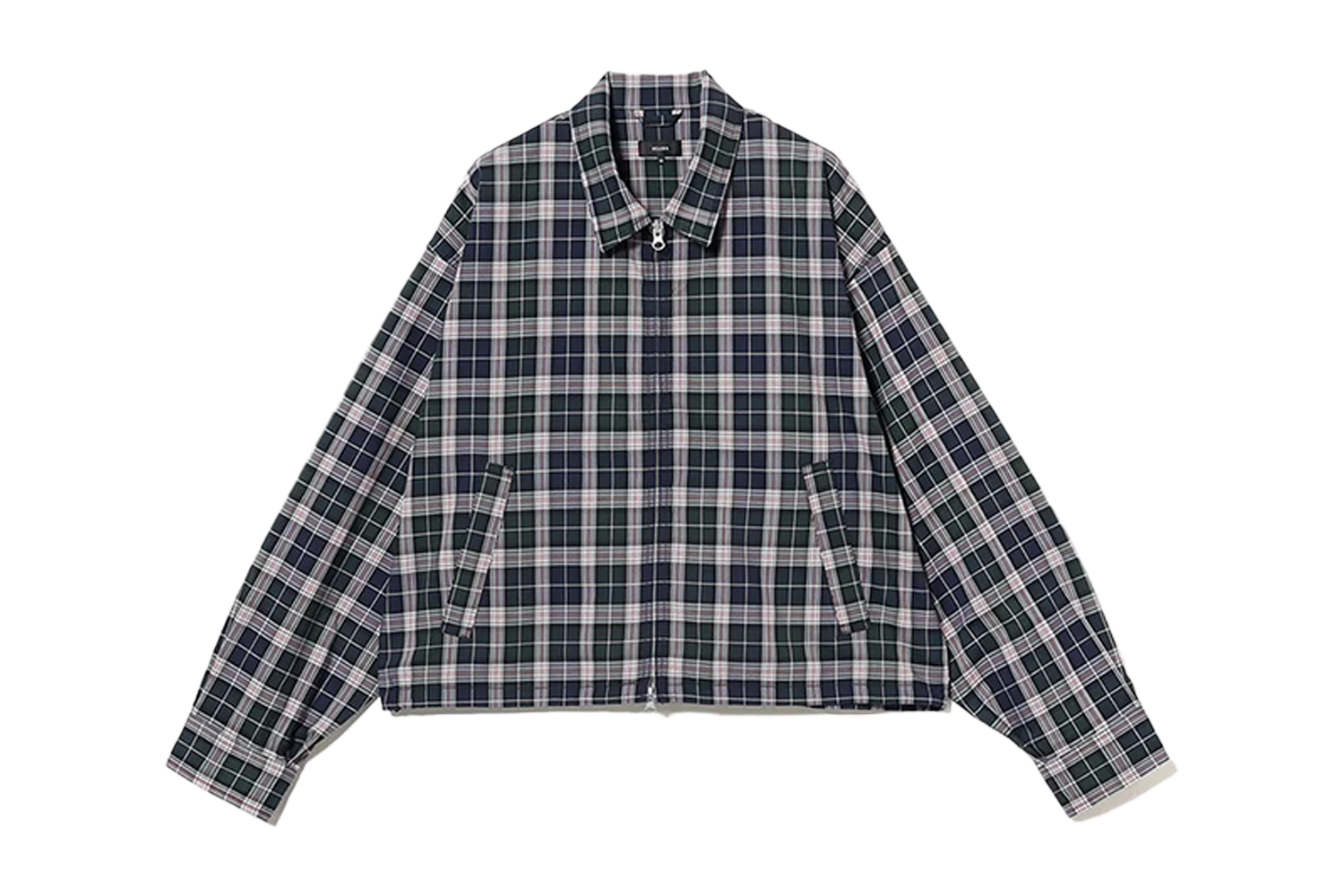 Beams Tartan Plaid Wide Zip Jacket