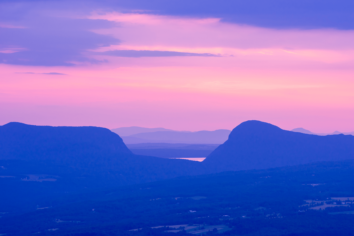 A view of the Appalachian Mountains and Willoughby Gap as seen from Burke Mountain