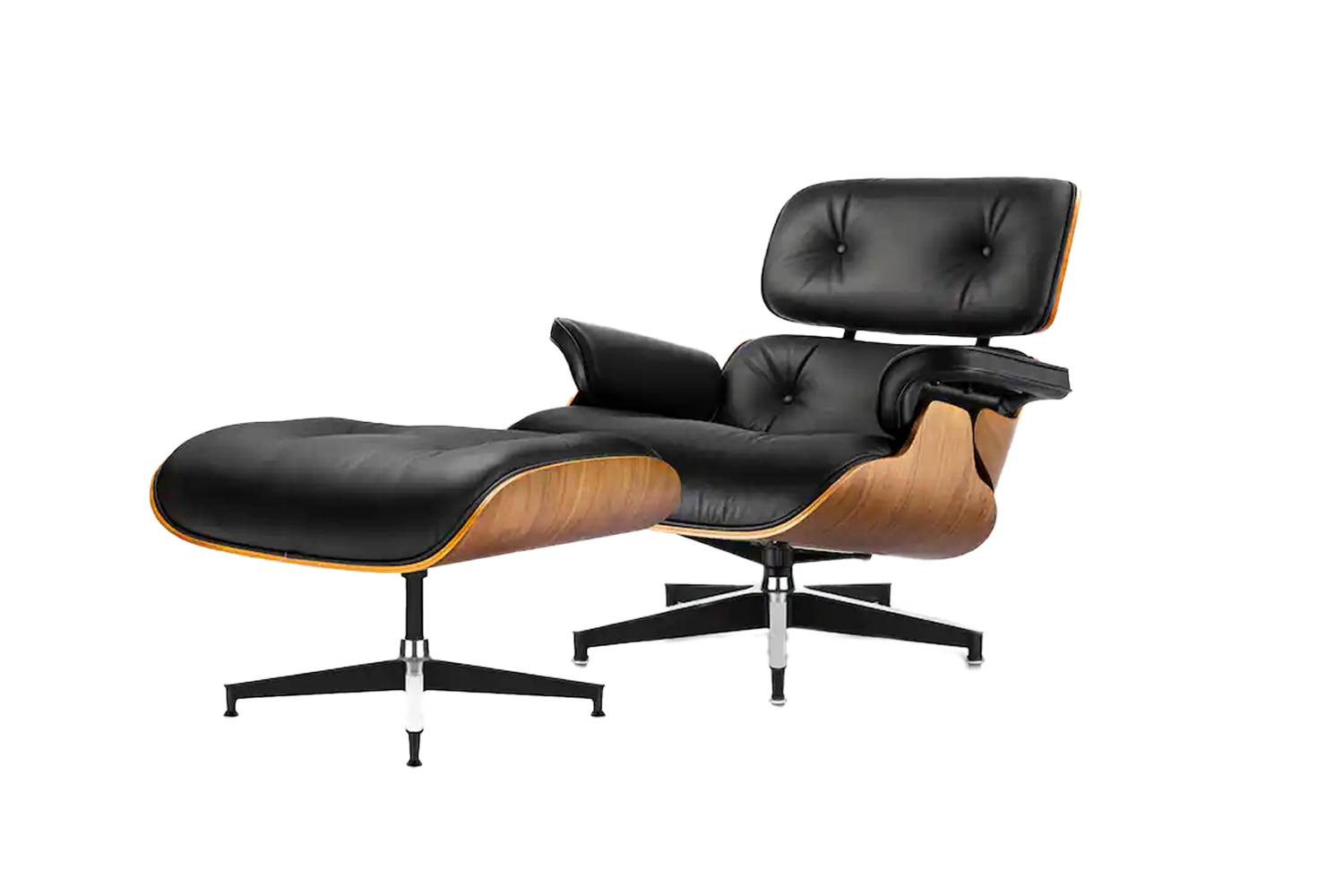 Leather Accent Chair With Ottoman