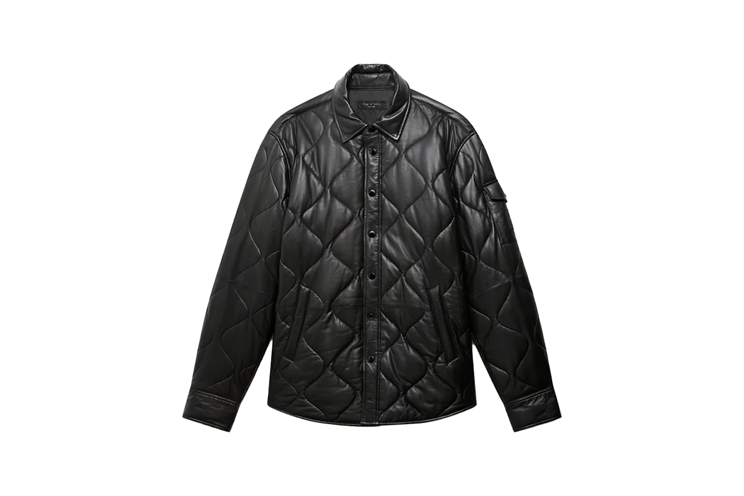 Rag & Bone Dane Leather Quilted Shirt Jacket