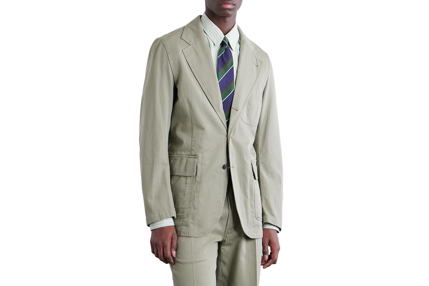 Drake’s Games Herringbone Cotton Suit Jacket