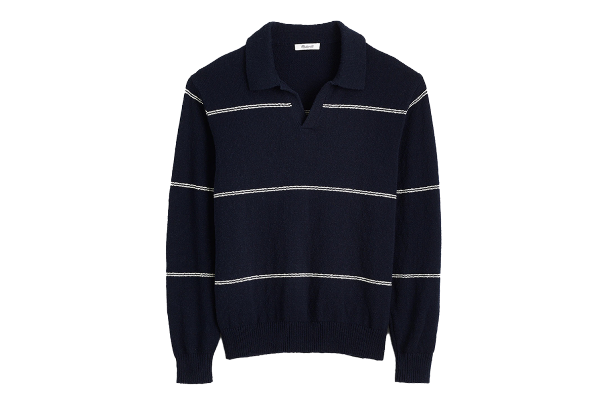 Madewell Johnny-Collar Cotton Sweater Polo