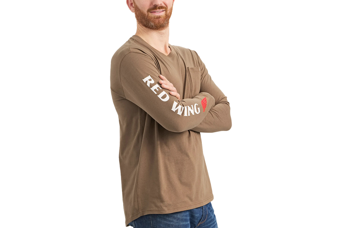 Red Wing Long Sleeve Pocket T-Shirt With Sleeve Print