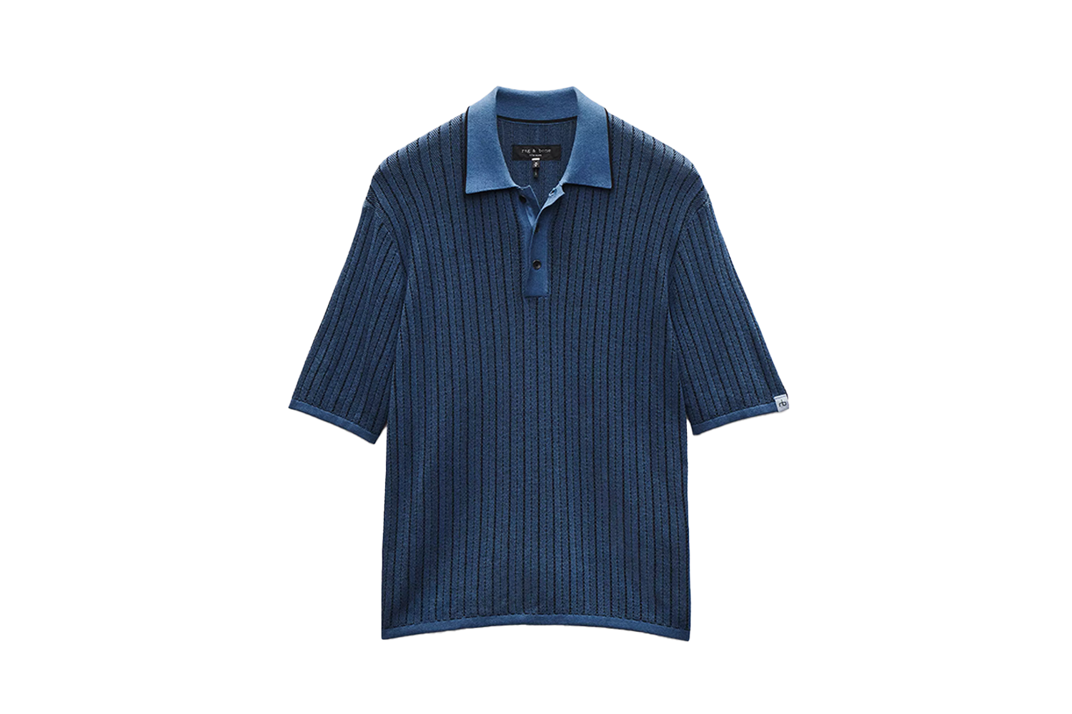 Rag & Bone Harvey Striped Knit Polo Shirt