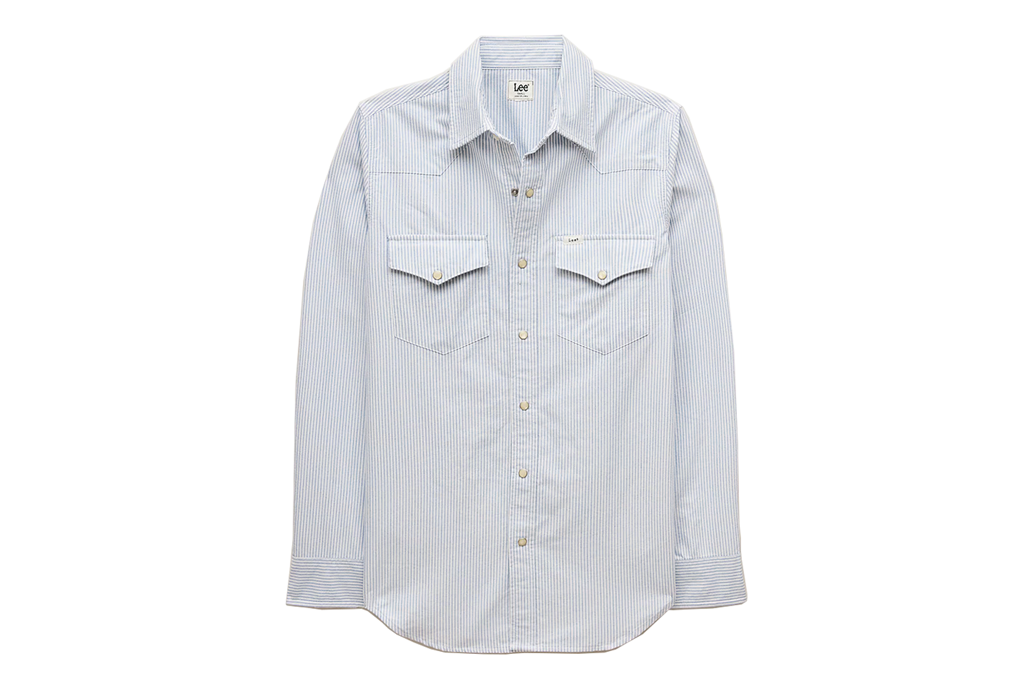 Lee x J.Crew Oxford Western Shirt in Dean Blue White