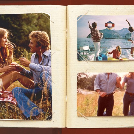 Collage of photos of people in a book