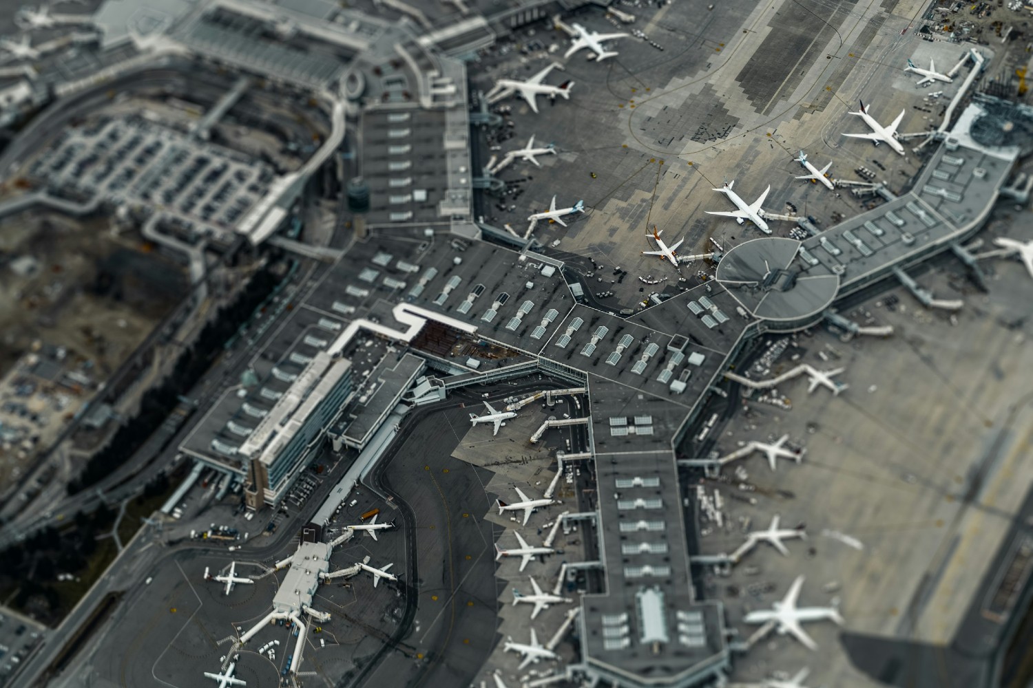 Aerial view of an airport