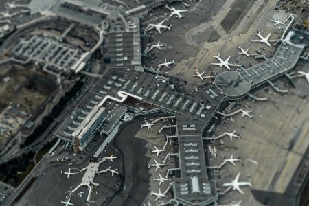 Aerial view of an airport
