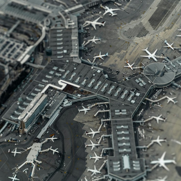 Aerial view of an airport