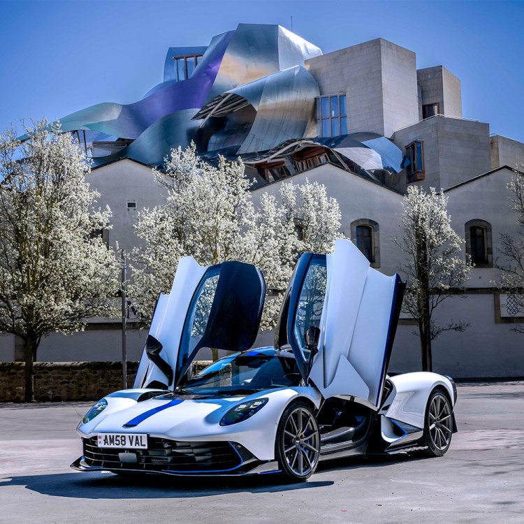 The new Aston Martin Valhalla supercar in Zenith White, pictured in Spain