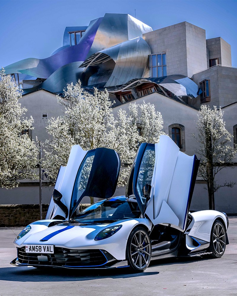 The new Aston Martin Valhalla supercar in Zenith White, pictured in Spain