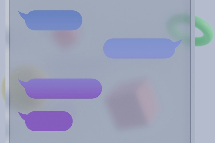 Text messaging symbols on a screen