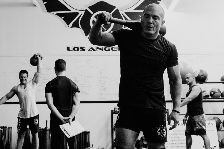 Alberto Crane working out.