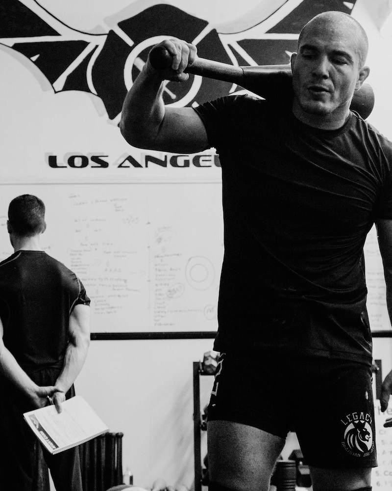 Alberto Crane working out.