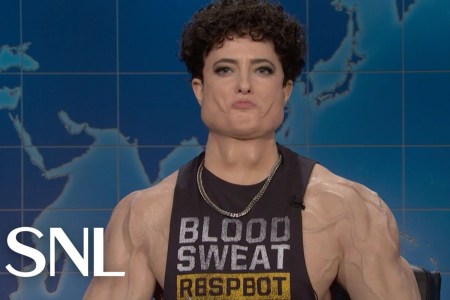 Sarah Sherman in an "SNL" sketch about looksmaxxing