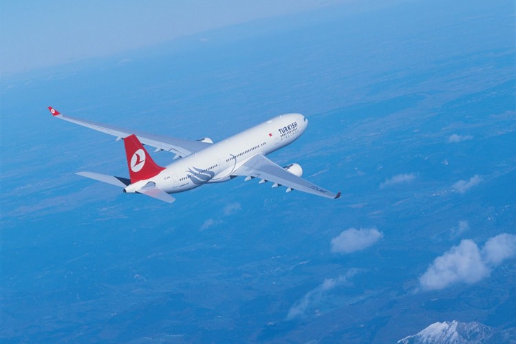 Turkish Airlines plane in flight