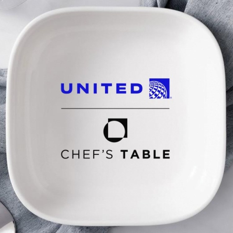 Plate with United and Chef's Table logos