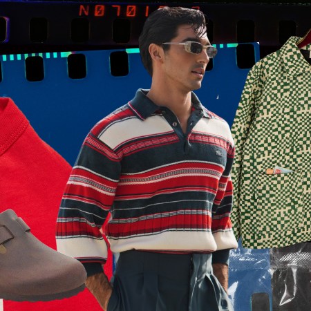 A man wearing a striped top.