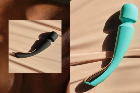 Two photos of a wand vibrator