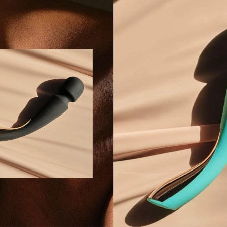 Two photos of a wand vibrator