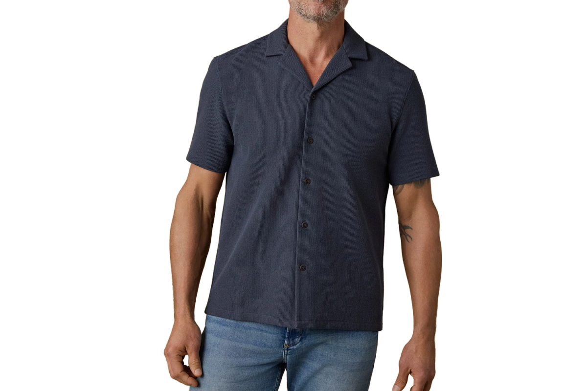 The Stretch Ribbed Comfort: Faherty Short-Sleeve Oasis Camp Shirt