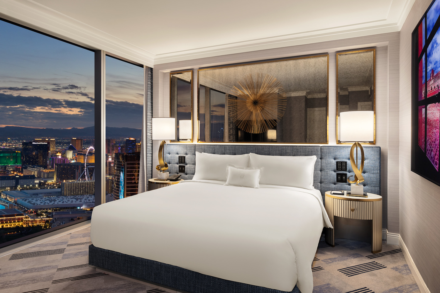 The Noble Suite's bedroom at Fontainebleau Las Vegas