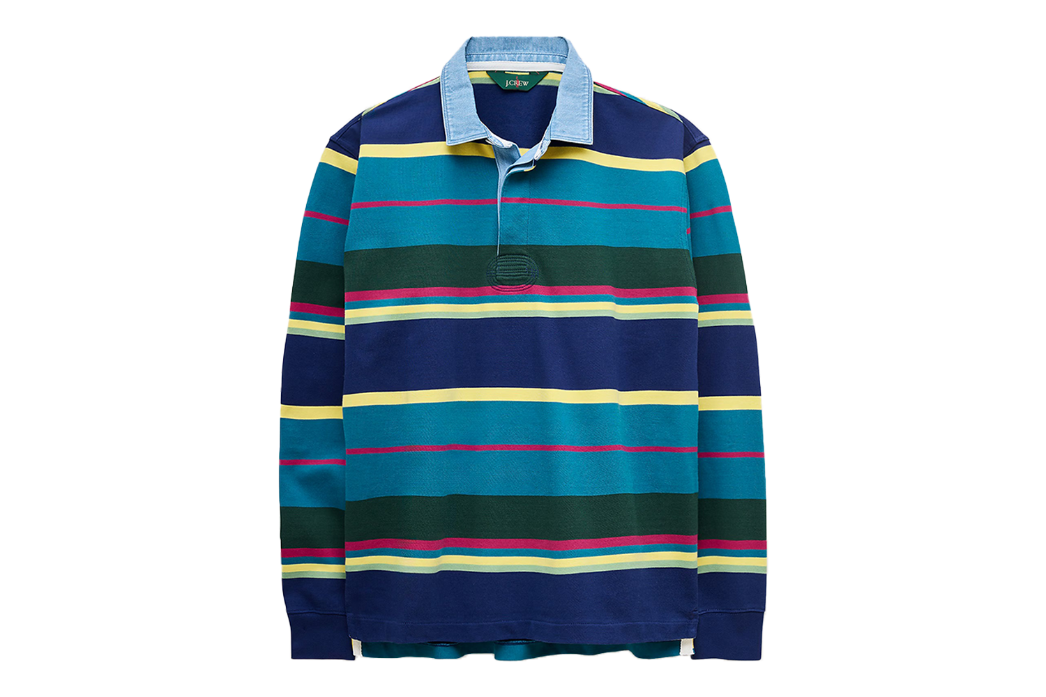 J.Crew Denim Collar Rugby Shirt in Stripe