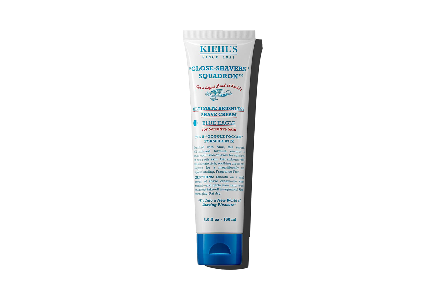 <strong>Best Shaving Cream for Sensitive Skin:</strong> Kiehl’s Ultimate Brushless Shave Cream Blue Eagle