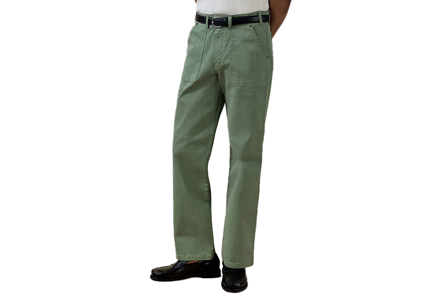 Percival Lungo Herringbone Straight Trousers