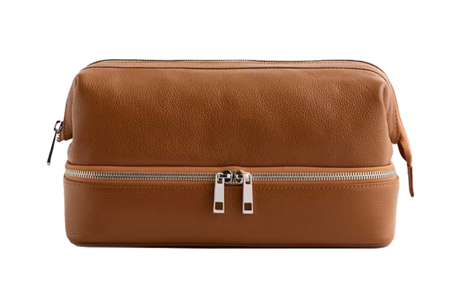 Quince Italian Leather Dual Compartment Toiletry Bag
