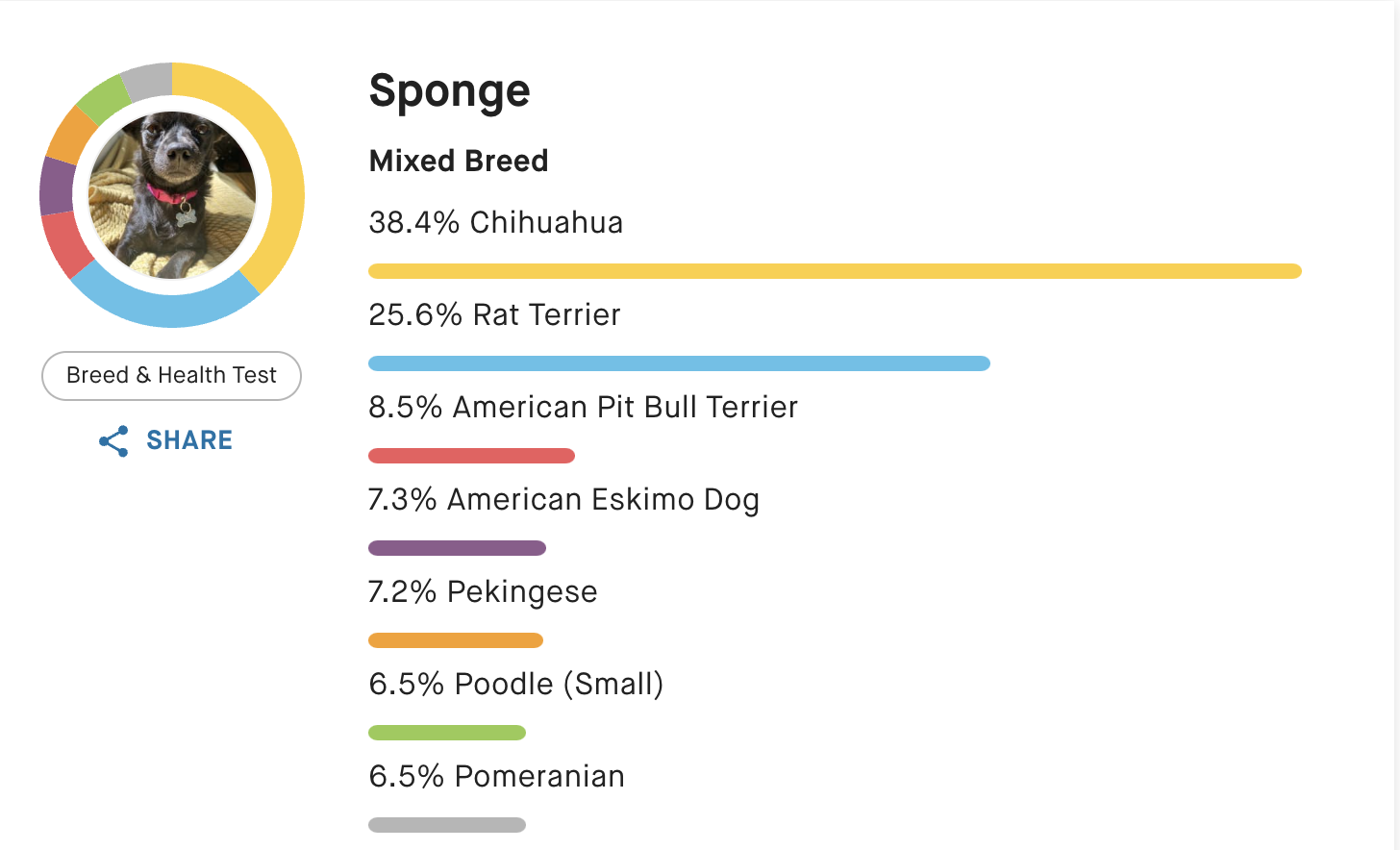 Sponge's Embark results