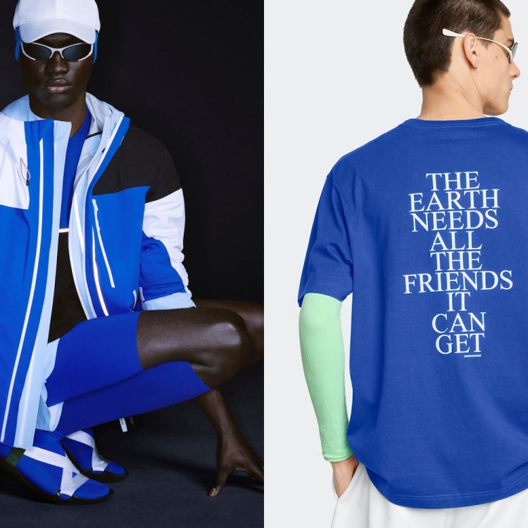 Two models wearing Snow Goose clothing