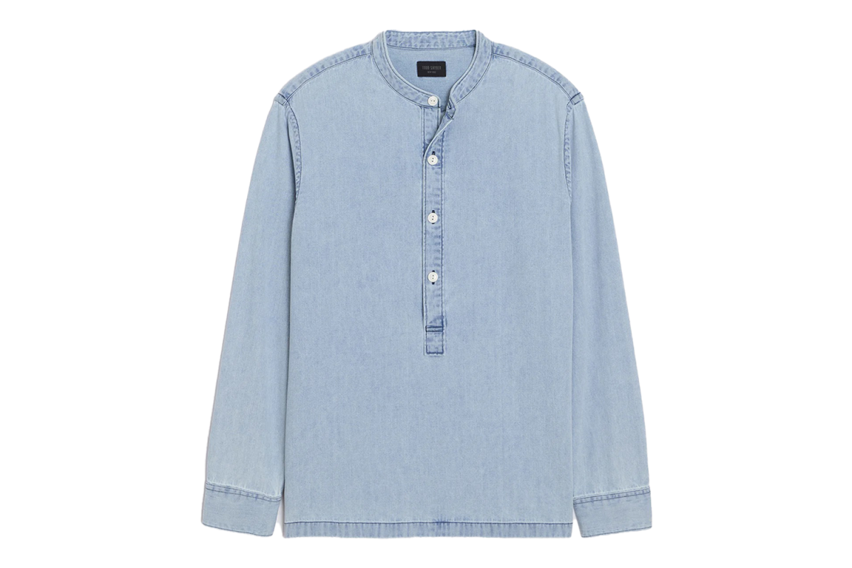 Todd Snyder Denim Band Collar Shirt