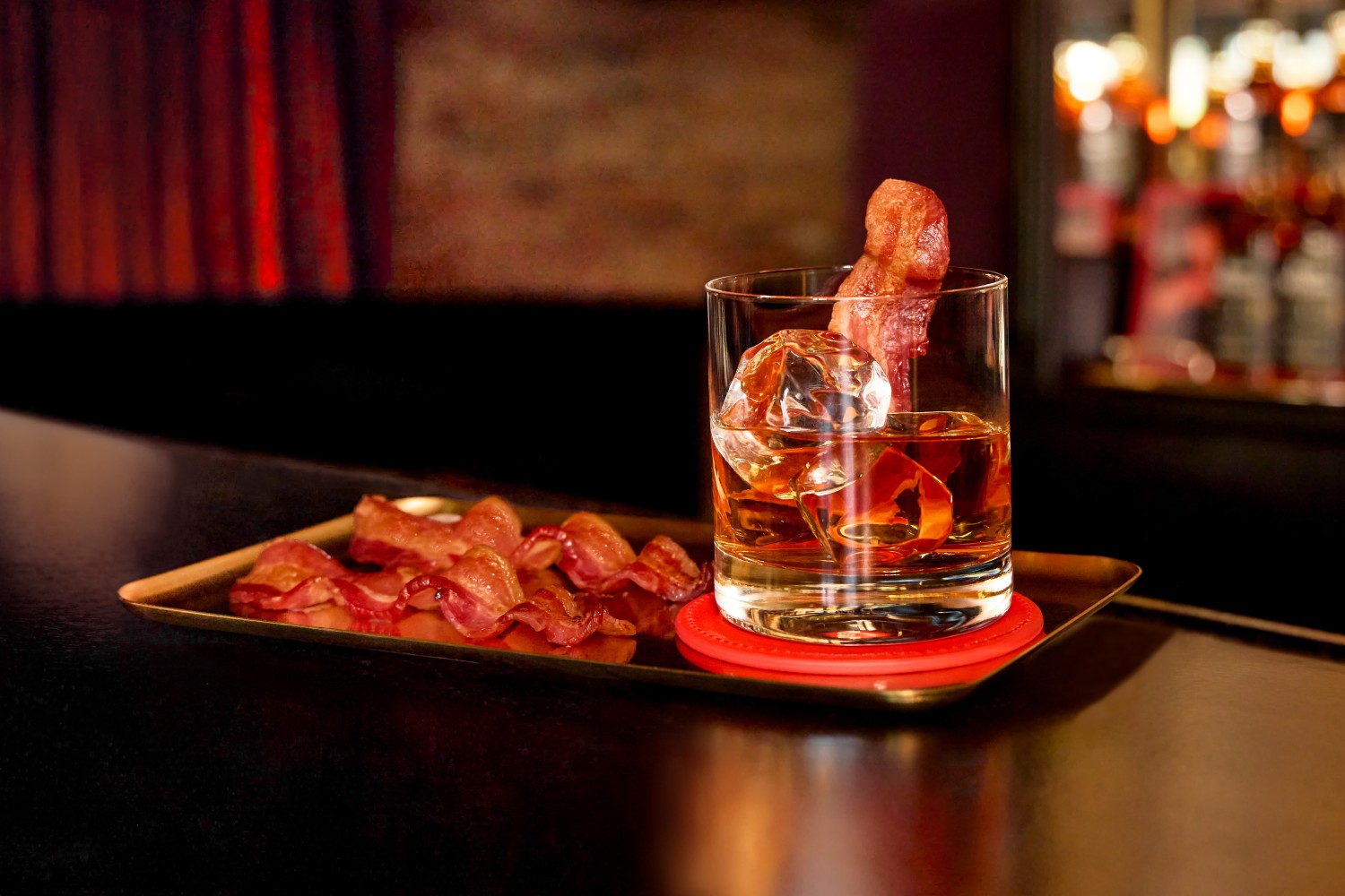 Bacon, including in a glass of bourbon