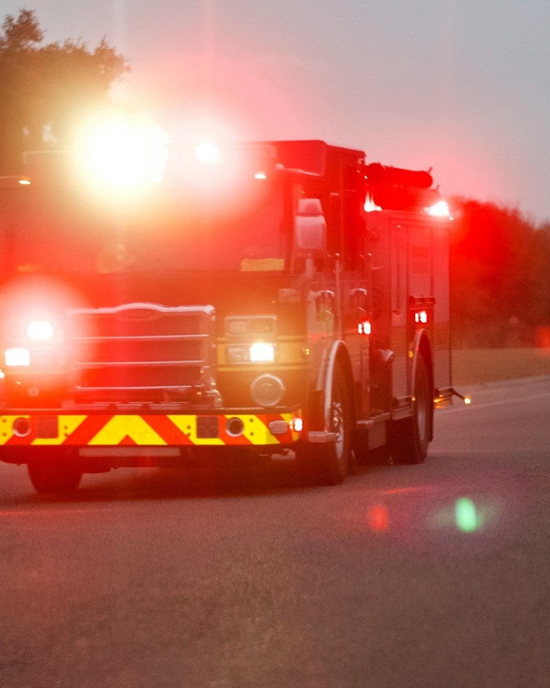 Fire truck with lights on