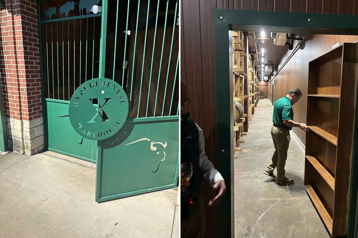 The entrance to Warehouse X and the more secret entrance to Warehouse P at Buffalo Trace