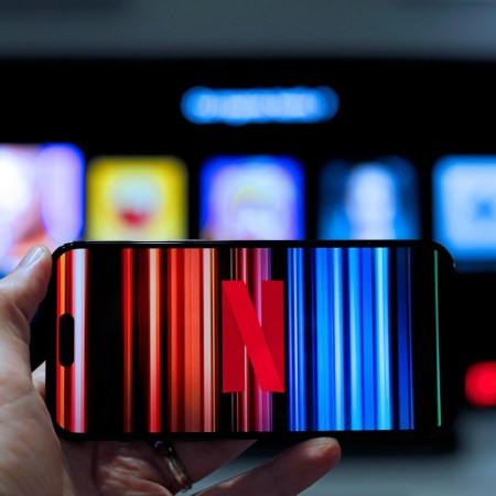 Netflix logo on smartphone