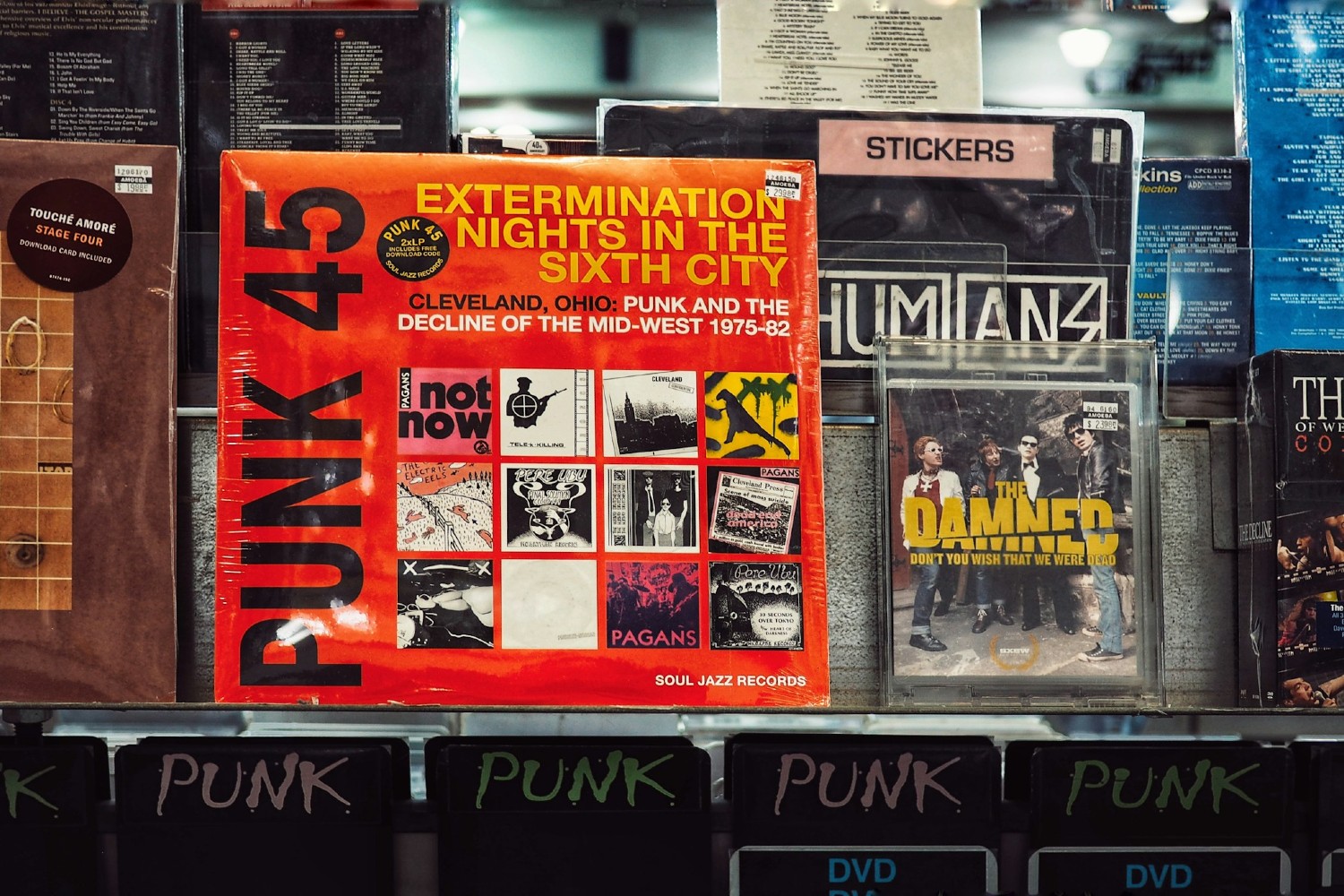 A selection of punk records for sale