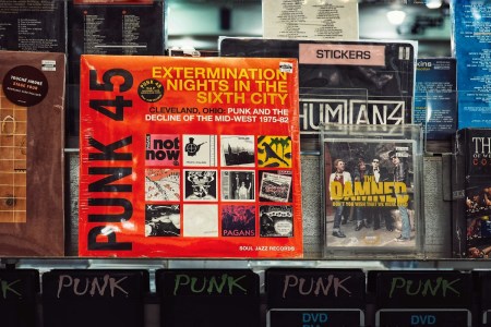 A selection of punk records for sale