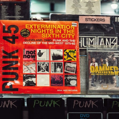 A selection of punk records for sale