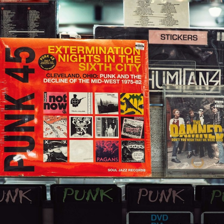 A selection of punk records for sale