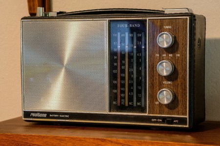 Vintage radio on a table