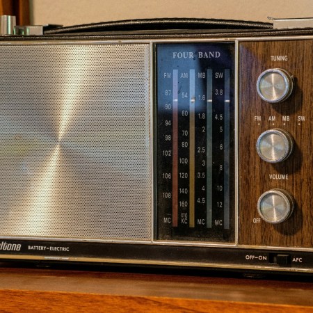 Vintage radio on a table
