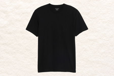 Two men wearing black t-shirts