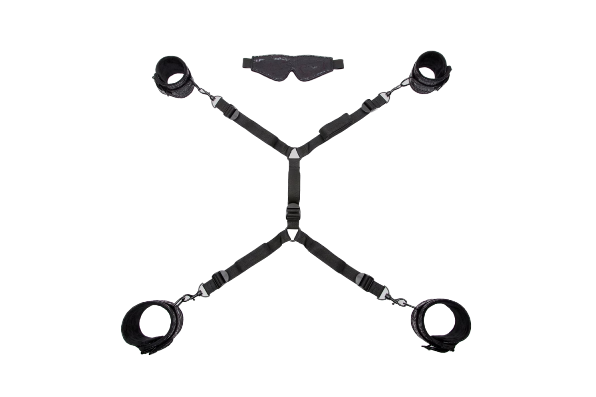 Bondage Boutique Black Rose Under Mattress Restraint Kit (2 Piece)