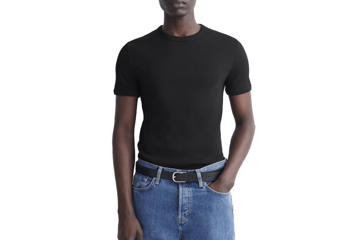 Cos Slim Ribbed Cotton T-Shirt