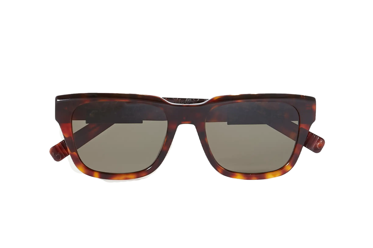 Dior B23 S1I Square-Frame Tortoiseshell Acetate Sunglasses