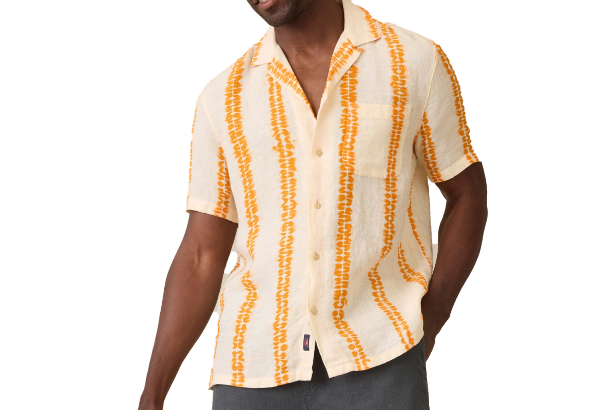 Faherty Short-Sleeve Shibori Palma Linen Shirt – Citrus Valley